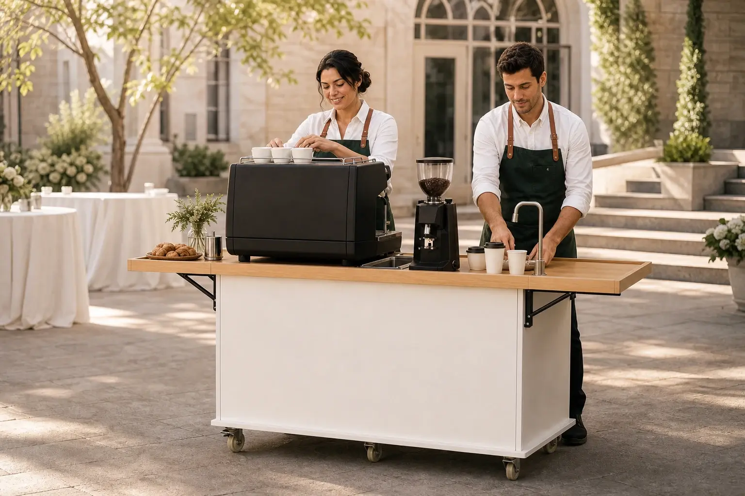 Syfr Coffee mobile espresso cart prepared for an outdoor Toronto event